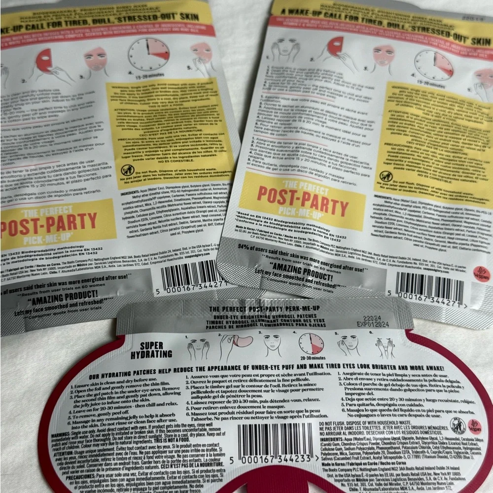 Soap & Glory Bright Beautiful Brightening Sheet Mask Puffy Eye Attack Patches‎